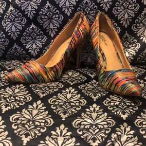 Rainbow colored heels